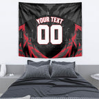 Personalised Essendon Bombers Football Tapestry Fierce Mosquito Mascot 3D Grunge City Art