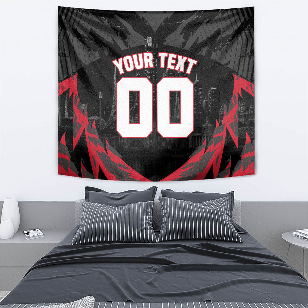 Personalised Essendon Bombers Football Tapestry Fierce Mosquito Mascot 3D Grunge City Art