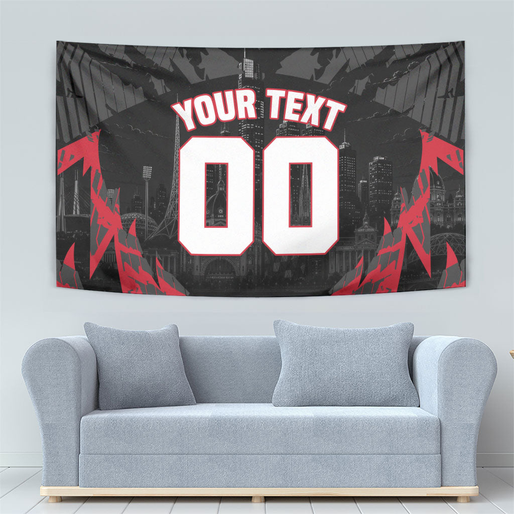 Personalised Essendon Bombers Football Tapestry Fierce Mosquito Mascot 3D Grunge City Art