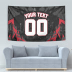 Personalised Essendon Bombers Football Tapestry Fierce Mosquito Mascot 3D Grunge City Art