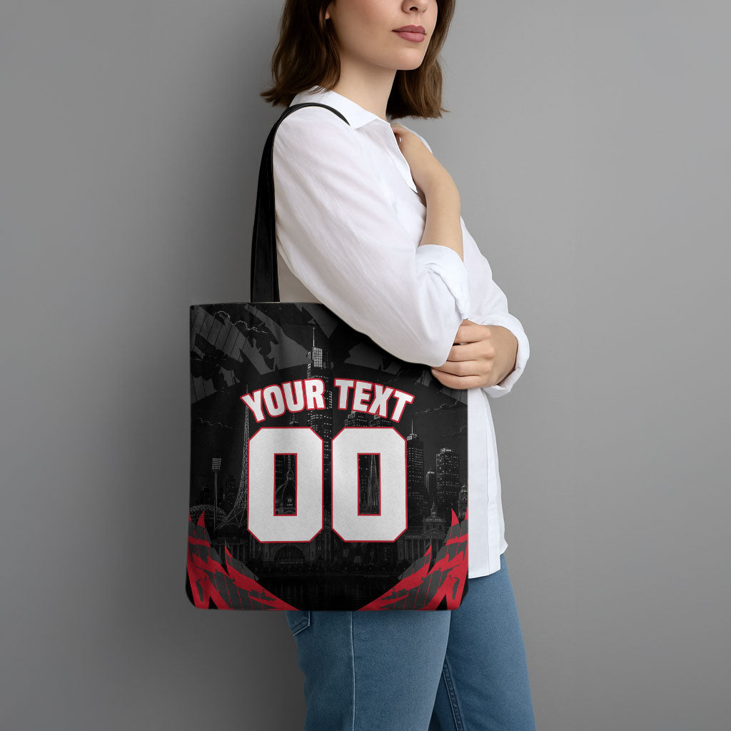 Personalised Essendon Bombers Football Tote Bag Fierce Mosquito Mascot 3D Grunge City Art
