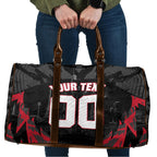 Personalised Essendon Bombers Football Travel Bag Fierce Mosquito Mascot 3D Grunge City Art
