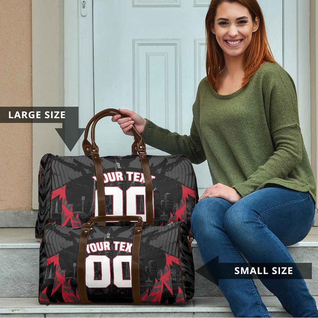 Personalised Essendon Bombers Football Travel Bag Fierce Mosquito Mascot 3D Grunge City Art