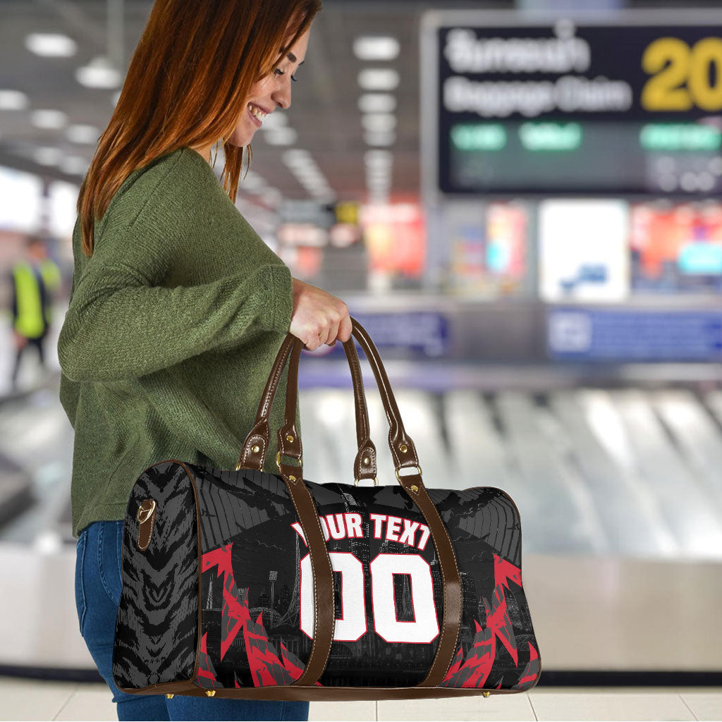 Personalised Essendon Bombers Football Travel Bag Fierce Mosquito Mascot 3D Grunge City Art