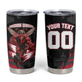 Personalised Essendon Bombers Football Tumbler Cup Fierce Mosquito Mascot 3D Grunge City Art
