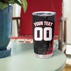 Personalised Essendon Bombers Football Tumbler Cup Fierce Mosquito Mascot 3D Grunge City Art