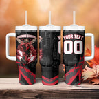 Personalised Essendon Bombers Football Tumbler With Handle Fierce Mosquito Mascot 3D Grunge City Art