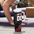 Personalised Essendon Bombers Football Tumbler With Handle Fierce Mosquito Mascot 3D Grunge City Art