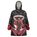 Personalised Essendon Bombers Football Wearable Blanket Hoodie Fierce Mosquito Mascot 3D Grunge City Art