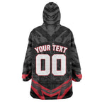 Personalised Essendon Bombers Football Wearable Blanket Hoodie Fierce Mosquito Mascot 3D Grunge City Art