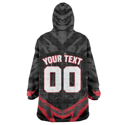 Personalised Essendon Bombers Football Wearable Blanket Hoodie Fierce Mosquito Mascot 3D Grunge City Art