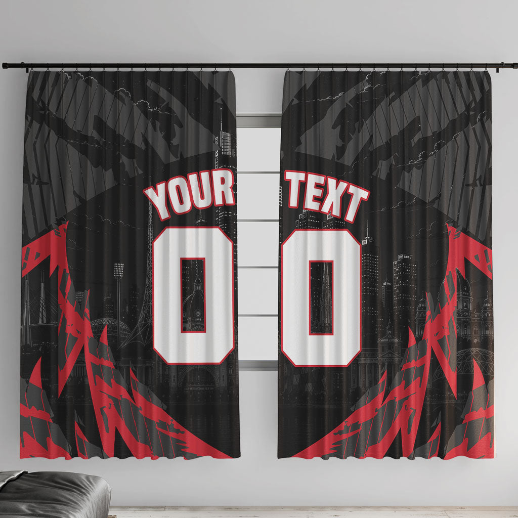 Personalised Essendon Bombers Football Window Curtain Fierce Mosquito Mascot 3D Grunge City Art