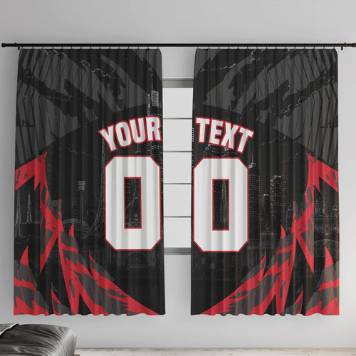 Personalised Essendon Bombers Football Window Curtain Fierce Mosquito Mascot 3D Grunge City Art