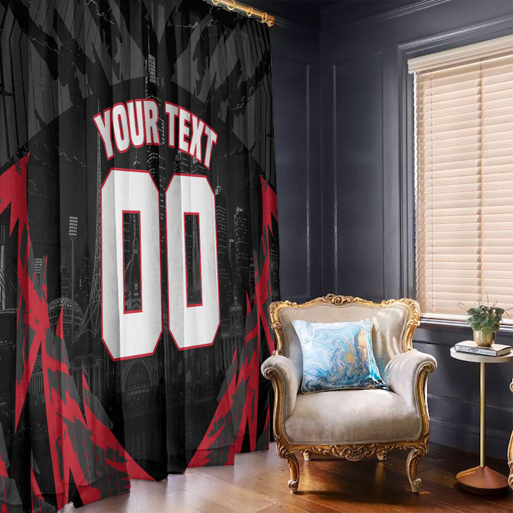 Personalised Essendon Bombers Football Window Curtain Fierce Mosquito Mascot 3D Grunge City Art