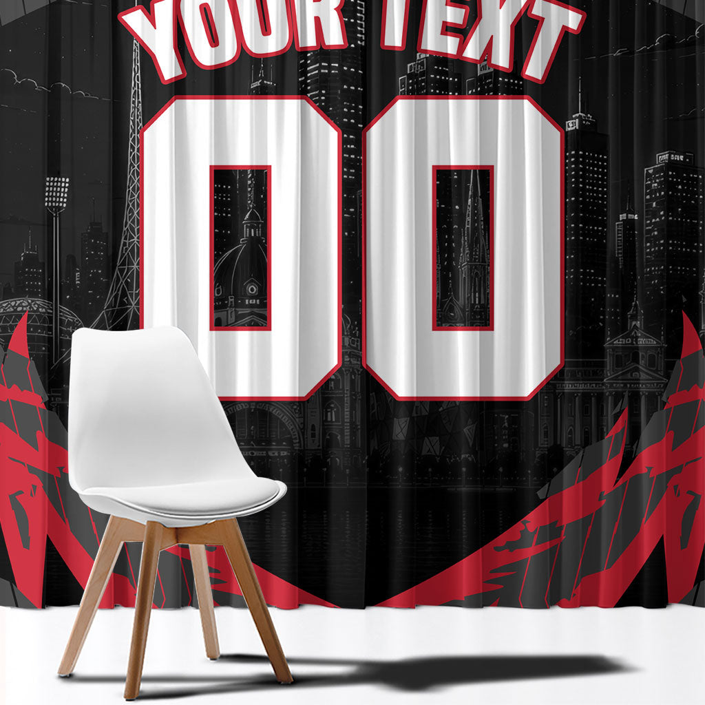 Personalised Essendon Bombers Football Window Curtain Fierce Mosquito Mascot 3D Grunge City Art