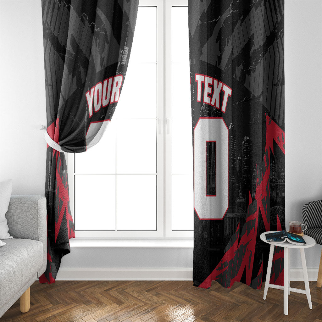 Personalised Essendon Bombers Football Window Curtain Fierce Mosquito Mascot 3D Grunge City Art
