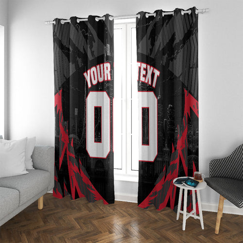 Personalised Essendon Bombers Football Window Curtain Fierce Mosquito Mascot 3D Grunge City Art