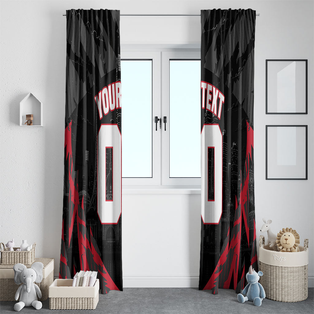 Personalised Essendon Bombers Football Window Curtain Fierce Mosquito Mascot 3D Grunge City Art