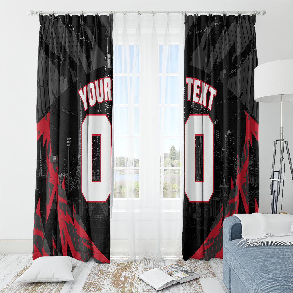 Personalised Essendon Bombers Football Window Curtain Fierce Mosquito Mascot 3D Grunge City Art