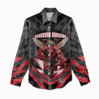 Personalised Essendon Bombers Football Women Casual Shirt Fierce Mosquito Mascot 3D Grunge City Art