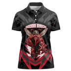 Personalised Essendon Bombers Football Women Polo Shirt Fierce Mosquito Mascot 3D Grunge City Art