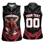 Personalised Essendon Bombers Football Women Sleeveless Polo Shirt Fierce Mosquito Mascot 3D Grunge City Art