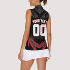 Personalised Essendon Bombers Football Women Sleeveless Polo Shirt Fierce Mosquito Mascot 3D Grunge City Art