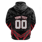 Personalised Essendon Bombers Football Zip Hoodie Fierce Mosquito Mascot 3D Grunge City Art