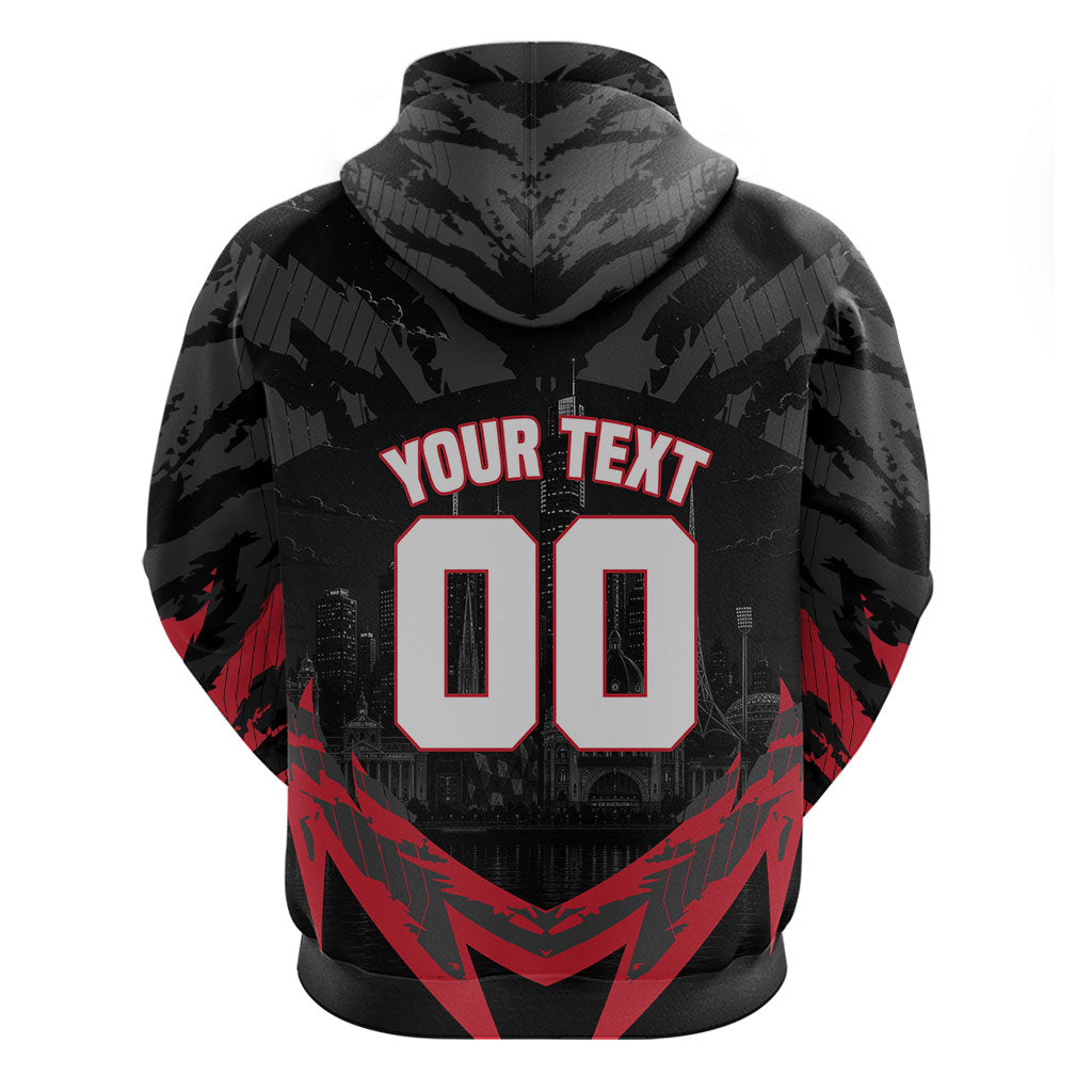 Personalised Essendon Bombers Football Zip Hoodie Fierce Mosquito Mascot 3D Grunge City Art