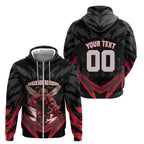 Personalised Essendon Bombers Football Zip Hoodie Fierce Mosquito Mascot 3D Grunge City Art