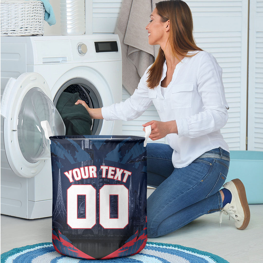 Personalised Melbourne Demons Football Laundry Basket Fierce Devil Mascot 3D Grunge City Art