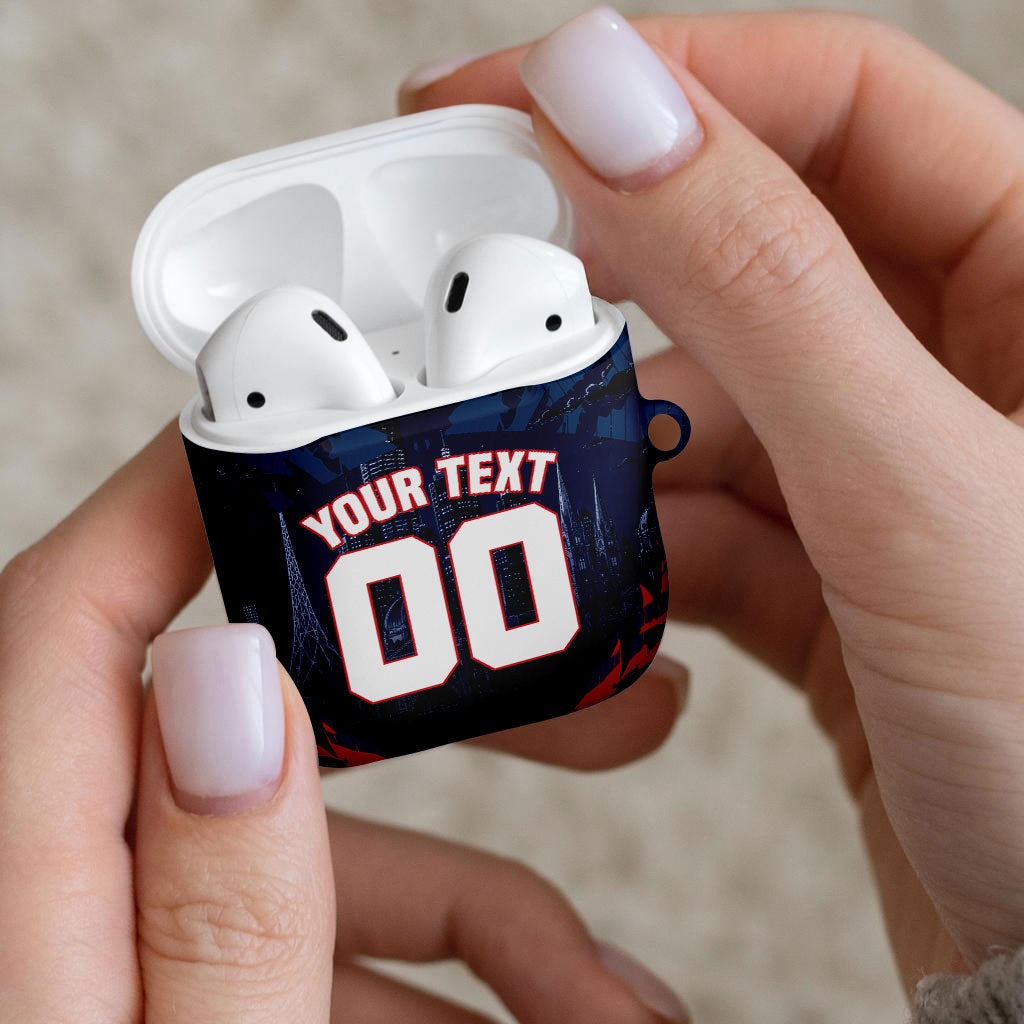 Personalised Melbourne Demons Football AirPods Case Fierce Devil Mascot 3D Grunge City Art