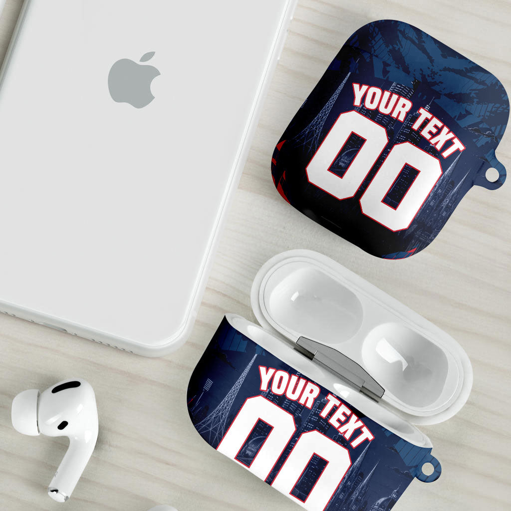 Personalised Melbourne Demons Football AirPods Case Fierce Devil Mascot 3D Grunge City Art