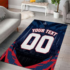 Personalised Melbourne Demons Football Area Rug Fierce Devil Mascot 3D Grunge City Art
