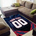 Personalised Melbourne Demons Football Area Rug Fierce Devil Mascot 3D Grunge City Art