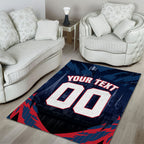 Personalised Melbourne Demons Football Area Rug Fierce Devil Mascot 3D Grunge City Art