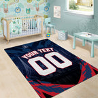 Personalised Melbourne Demons Football Area Rug Fierce Devil Mascot 3D Grunge City Art