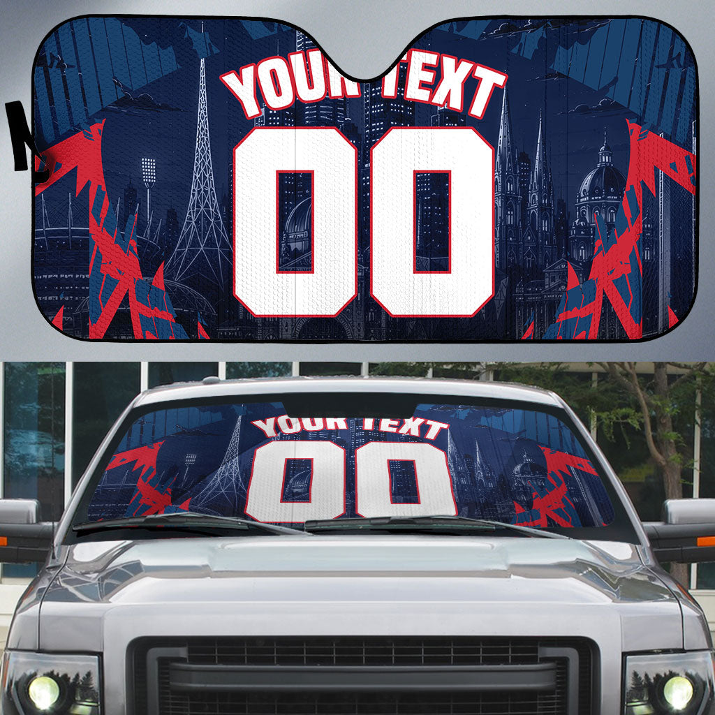 Personalised Melbourne Demons Football Auto Sun Shade Fierce Devil Mascot 3D Grunge City Art