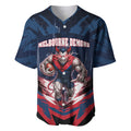 Personalised Melbourne Demons Football Baseball Jersey Fierce Devil Mascot 3D Grunge City Art