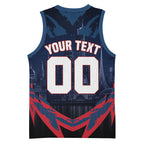 Personalised Melbourne Demons Football Basketball Jersey Fierce Devil Mascot 3D Grunge City Art