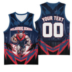 Personalised Melbourne Demons Football Basketball Jersey Fierce Devil Mascot 3D Grunge City Art