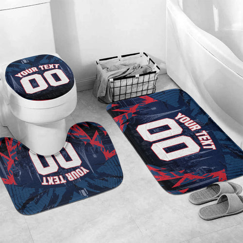 Personalised Melbourne Demons Football Bathroom Set Fierce Devil Mascot 3D Grunge City Art