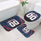 Personalised Melbourne Demons Football Bathroom Set Fierce Devil Mascot 3D Grunge City Art