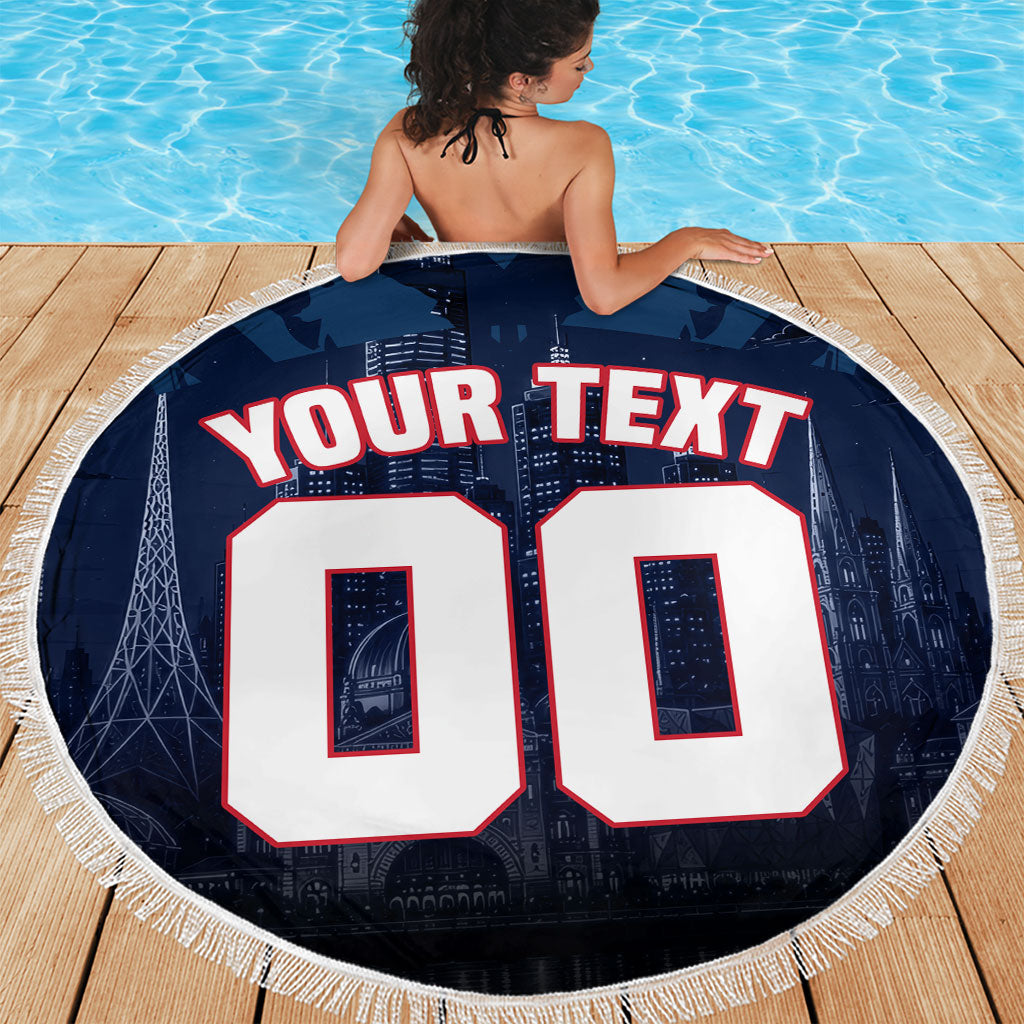 Personalised Melbourne Demons Football Beach Blanket Fierce Devil Mascot 3D Grunge City Art