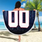Personalised Melbourne Demons Football Beach Blanket Fierce Devil Mascot 3D Grunge City Art