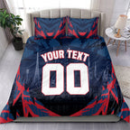 Personalised Melbourne Demons Football Bedding Set Fierce Devil Mascot 3D Grunge City Art