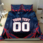 Personalised Melbourne Demons Football Bedding Set Fierce Devil Mascot 3D Grunge City Art