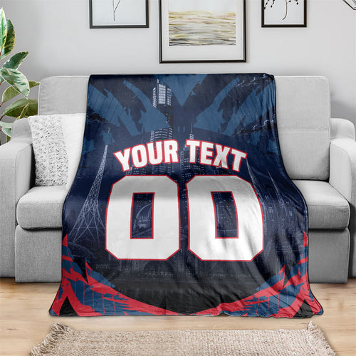 Personalised Melbourne Demons Football Blanket Fierce Devil Mascot 3D Grunge City Art
