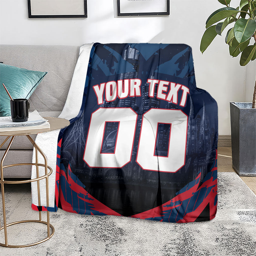 Personalised Melbourne Demons Football Blanket Fierce Devil Mascot 3D Grunge City Art