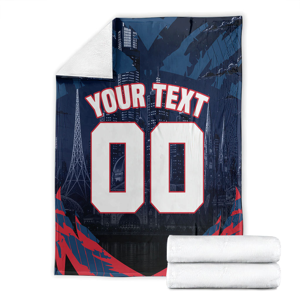 Personalised Melbourne Demons Football Blanket Fierce Devil Mascot 3D Grunge City Art
